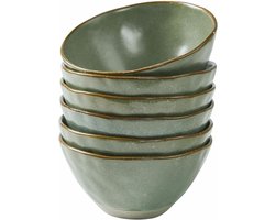 LOBERON Kom set van 6 Biarré turquoise/bruin