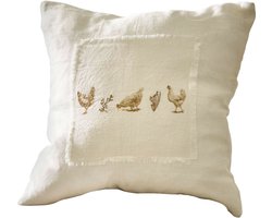 LOBERON Kussenhoes Chavéreau crème/bruin