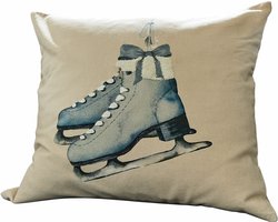 LOBERON Kussenhoes Herveline linnen/blauw