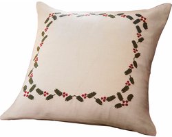 LOBERON Kussenhoes Lenius linnen/rood/groen