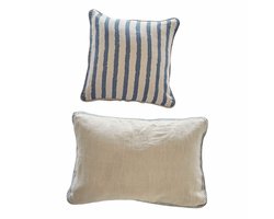 LOBERON Kussenhoes set van 2 Alarindor linnen/blauw