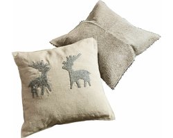 LOBERON Kussenhoes set van 2 Beaupuy grijs