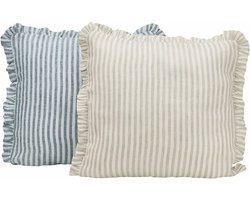 LOBERON Kussenhoes set van 2 Brenda blauw/wit