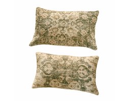 LOBERON Kussenhoes set van 2 Calperino beige/groen