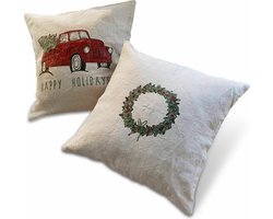 LOBERON Kussenhoes set van 2 Camon beige/rood