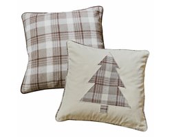 LOBERON Kussenhoes set van 2 Ersac bruin/crème