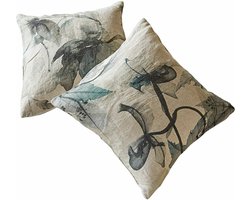 LOBERON Kussenhoes set van 2 Forsyth groen/linnen