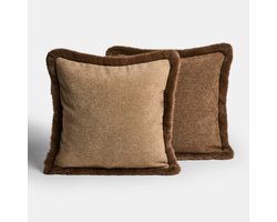 LOBERON Kussenhoes set van 2 Hazelb bruin
