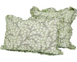 LOBERON Kussenhoes set van 2 Norelline groen/wit