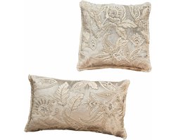 LOBERON Kussenhoes set van 2 Oplevine taupe/champagne