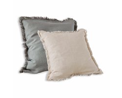 LOBERON Kussenhoes set van 2 Quebo grijs/beige