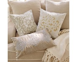 LOBERON Kussenhoes set van 3 Emelin crème