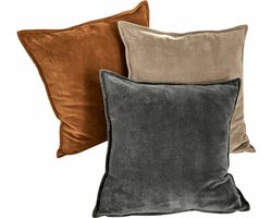LOBERON Kussenhoes set van 3 Lumeau oranje/grijs/beige