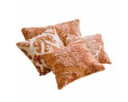 LOBERON Kussenhoes set van 4 Samirad roodbruin