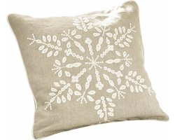 LOBERON Kussenhoes Snowflake beige/wit