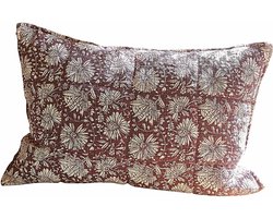 LOBERON Kussenhoes Soleique bordeaux/wit