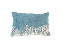 LOBERON Kussenhoes voor binnen & buiten Dorlancourt turquoise/crème