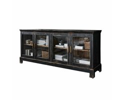 LOBERON Lage kast Nivelles antiekbruin/zwart