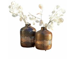 LOBERON Lantaarn set van 2 Cinziana antiekbruin