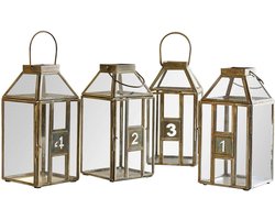 LOBERON Lantaarn set van 4 Lythoria messing