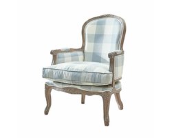 LOBERON Leunstoel Quintelais wit/blauw