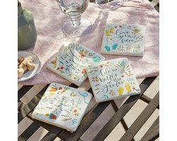 LOBERON Onderzetter set van 4 Happy bont