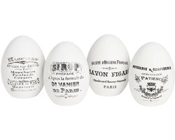 LOBERON Paasei set van 4 Maison Vélour wit