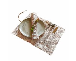 LOBERON Placemat set van 2 Qubinal roestrood/linnen