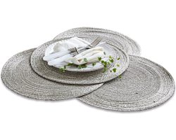 LOBERON Placemat set van 4 Barningham zilverkleurig