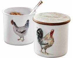 LOBERON Pot set van 2 Nobles wit/bruin