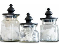 LOBERON Pot set van 3 Hakeen helder/zwart