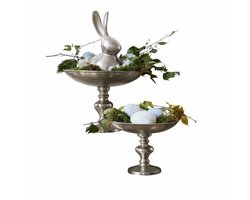 LOBERON Schaal set van 2 Helfa antiekzilverkleurig