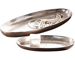 LOBERON Schaal set van 2 Marné antiekzilverkleurig