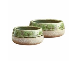 LOBERON Schaal set van 2 Reefton groen/antiekwit