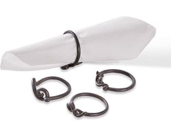 LOBERON Servetring set van 4 Astor zwart