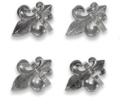 LOBERON Servetring set van 4 Fleur De Lis zilverkleurig