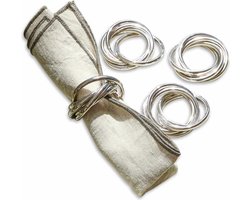 LOBERON Servetring set van 4 Limche zilverkleurig