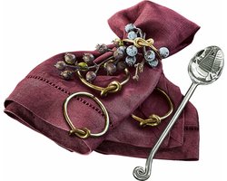 LOBERON Servetring set van 4 Motje goudkleurig