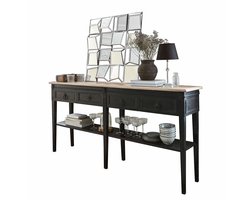 LOBERON Sidetable Riviéres zwart/bruin