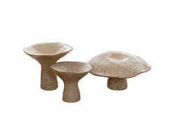 LOBERON Sierpaddenstoel set van 3 Safoura beige