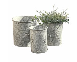 LOBERON Sierpot set van 3 Exilnor antiekgrijs