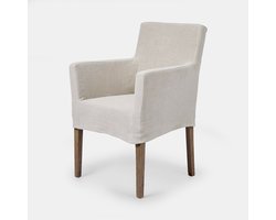 LOBERON Stoel Longhill linnen/bruin