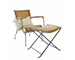 LOBERON Stoel met hocker Dauvron bruin/zwart