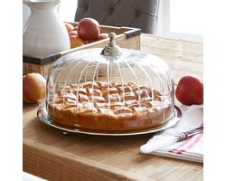 LOBERON Taartplateau met stolp Allaire helder/zilverkleurig