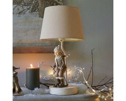 LOBERON Tafellamp Avirae crème/bruin