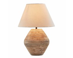 LOBERON Tafellamp Landelin wit/bruin