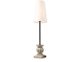 LOBERON Tafellamp Montgardin wit/antiekzilver