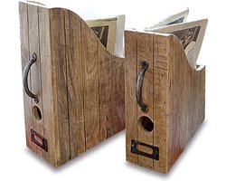 LOBERON Tijdschriftencassette set van 2 Kardifa antiekbruin