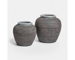 LOBERON Vaas set van 2 Calverna grijs