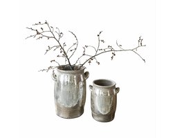 LOBERON Vaas set van 2 Eleganteque zilverkleurig